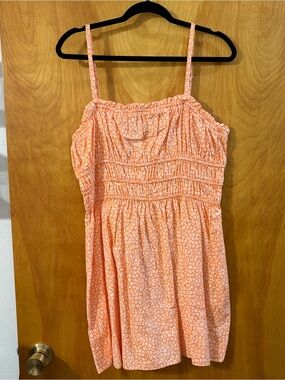 wild fable Orange Floral Smocked Mini Dress